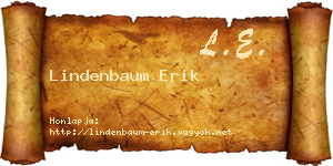 Lindenbaum Erik névjegykártya